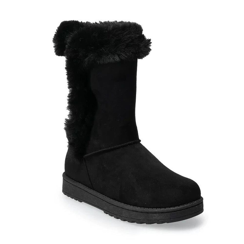 new w box! Faux-Fur Winter Boots, So Women's Abigail, Size 10 - Picture 3 of 6